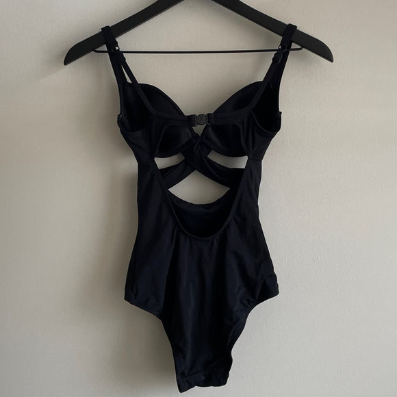 Jetset Underwire Plunge One Piece Swimsuit with Wrap Cut-Outs - Picture 6 of 6